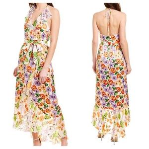 NWT Alice + Olivia halter silk maxi dress